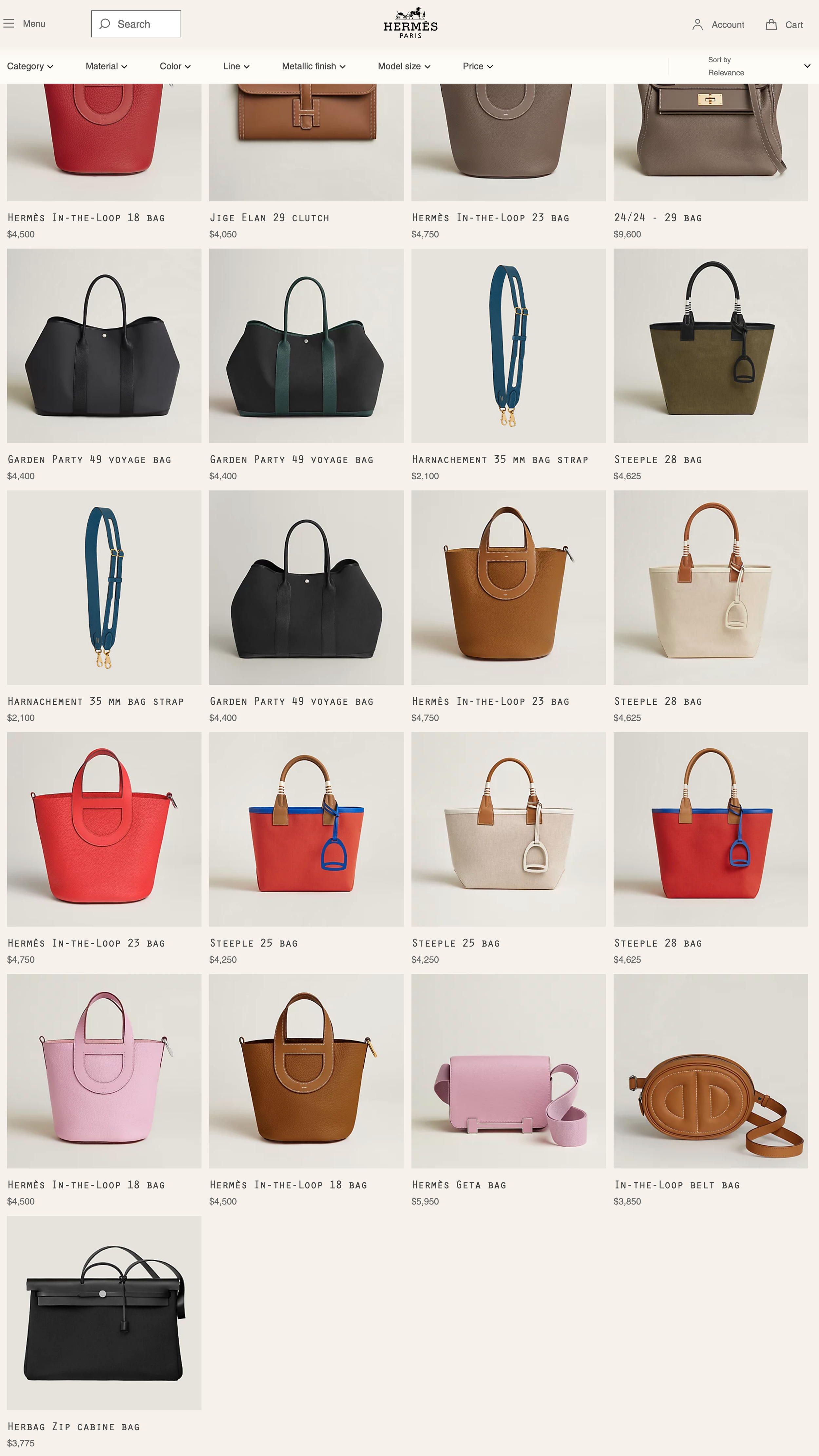 Different sales hermes bags